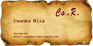Csonka Riza névjegykártya